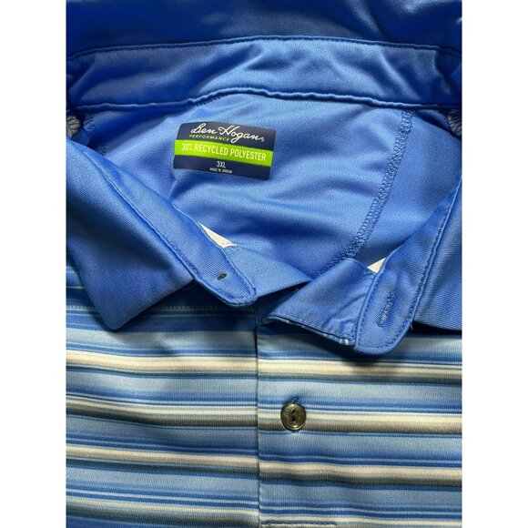 Lot Of 3 Men's Ben Hogan Performance 3XL Polo Shirts Blue & Navy Stripe/Plain Sh - Picture 4 of 8